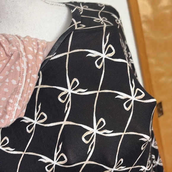 NWT Vero Moda Black Alberte Cilia Bow Top Long Sleeve Size XL - Picture 3 of 12